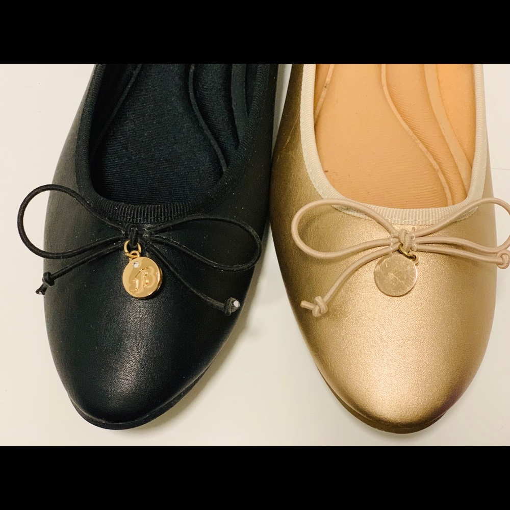 Bata Flats - Black Leather